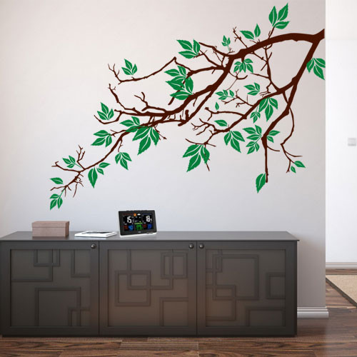 Інтер'єрна наклейка Гілка клена (вініла велика наклейка дерево на стіну) матова 1000х750 мм, фото 1