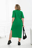 Базова сукня-футболка з розрізом Тканина кулір Розміри 46-48,50-52,54-56,58-60,62-64,66-68, фото 4