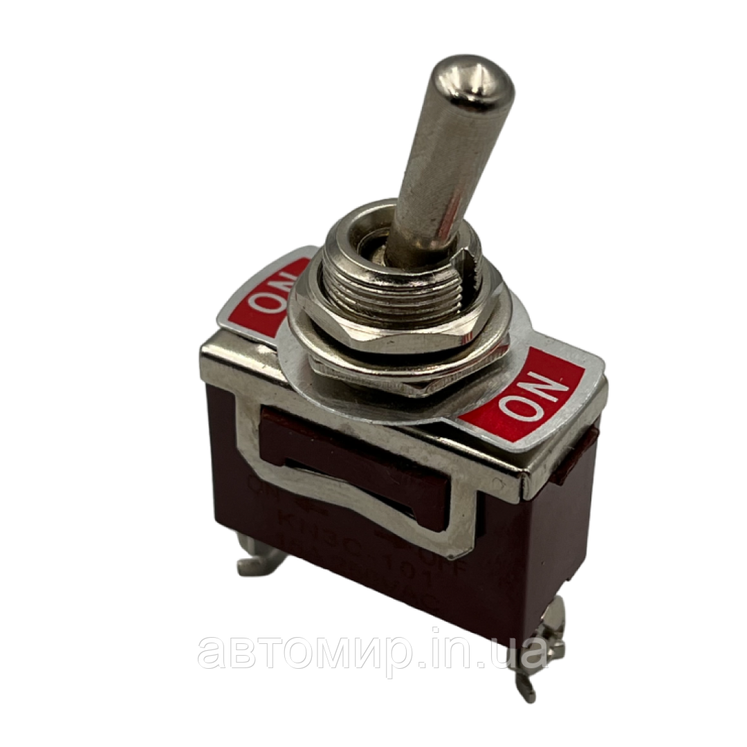 Автомобільний тумблер-кнопка червоного кольору 12-220В, 2 положення FL-678901, фото 1