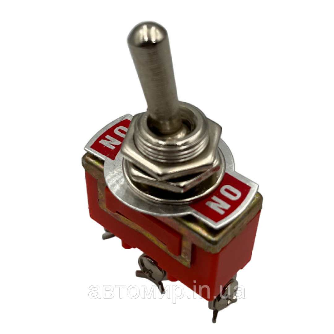Автомобільний тумблер-кнопка червоного кольору 12-220В, 3 положення FL-34557, фото 1