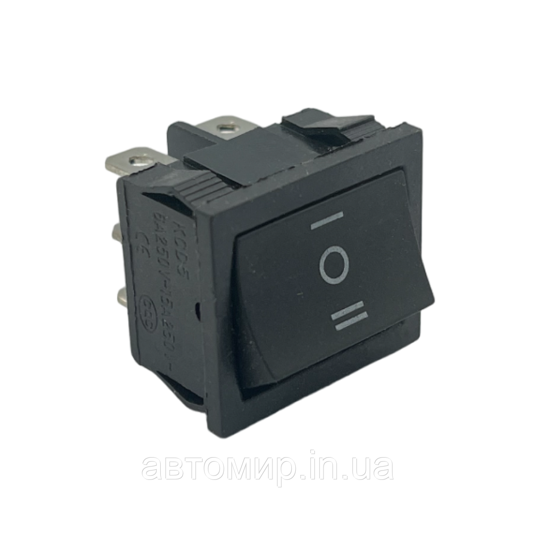 Автомобільна кнопка чорного кольору прямокутної форми 12-220В, 3 положення FL-152897, фото 1