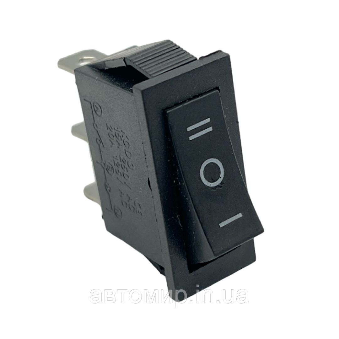 Автомобільна кнопка чорного кольору 12-220В, 3 положення FL-174019, фото 1