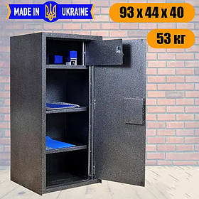 Сейф із сувальдним замком, Офісний, з касовим відділенням, 53 кг, світло-сірий, чорний