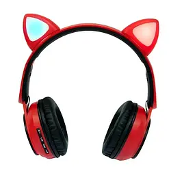 Навушники бездротові накладні "Wireless earphone ST77M" Червоні, дитячі бездротові навушники з вушками LS-ST77RED