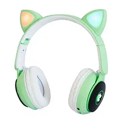 Бездротові навушники "Котячі вушка" CatEar ST77M з підсвічуванням RGB Bluetooth MP3 плеєр Green LS-ST77GRE