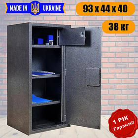 Металевий сейф із касовим відділенням, сувальдним замком, 38 кг, світло-сірий, чорний