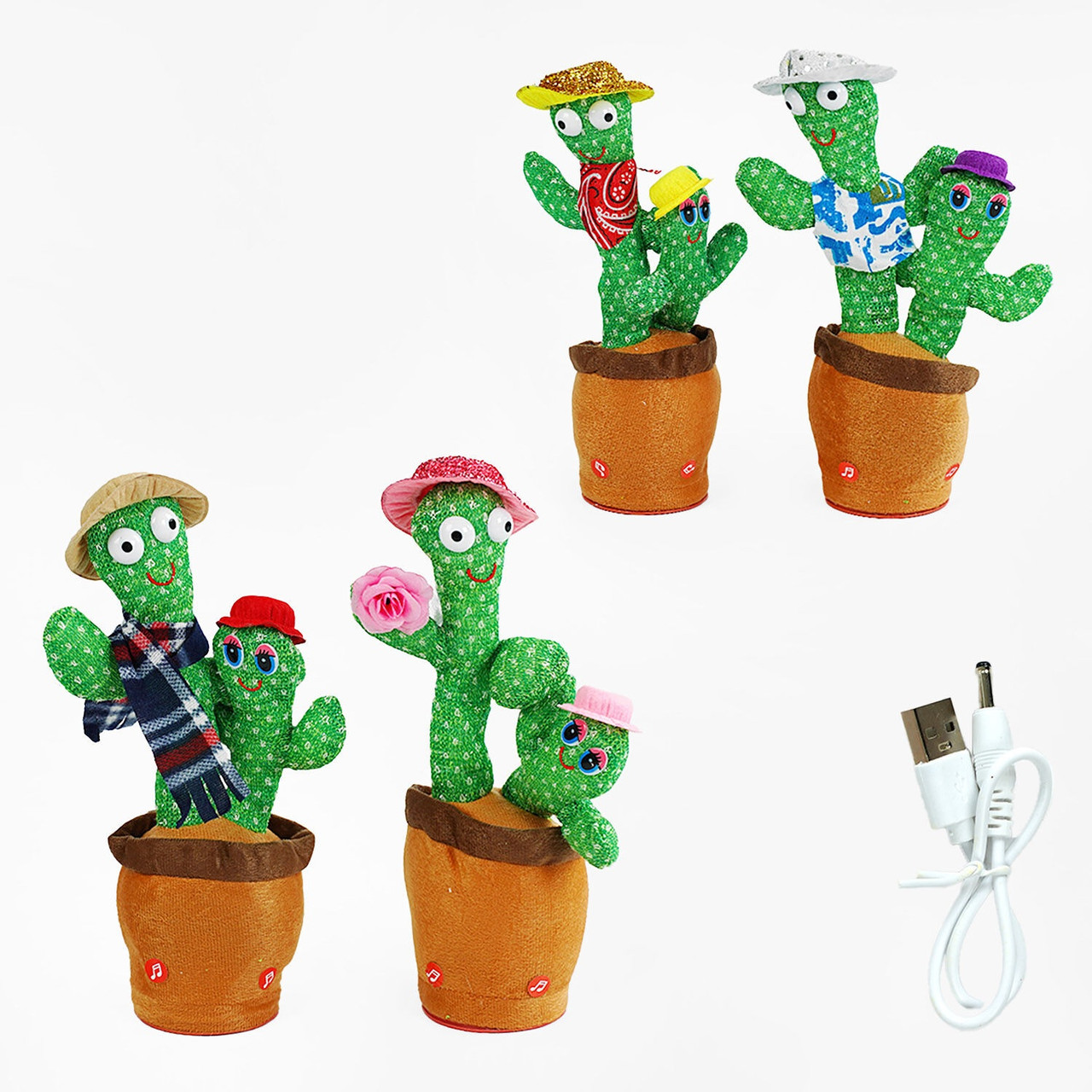 Музичний танцюючий кактус повторюшка C 63394, фото 1