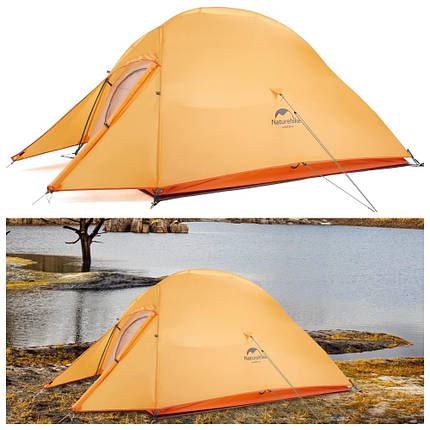 Надлегкий тримісний намет з футпринтом Naturehike Cloud Up 3, Orange (NH18T030-T), фото 1