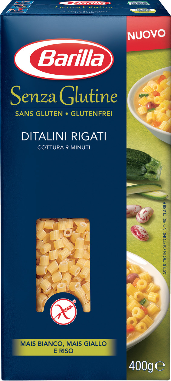 Макарони без глютену Barilla «Ditalini Rigati» Senza Glutine (макарони диталії барилла) 400 г.