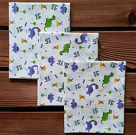 Пелюшки дитячі легкі ситцеві 3 шт. розмір 100*80 см бавовна в пологовий будинок BST Бузковий і салатовий з білим