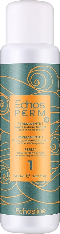 ECHOSLINE Echos Perm Vegan P1 Склад для хімічної завивки для нормального, натурального волосся, 500 мл (Оригінал)