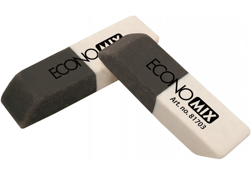 Гумка для олівця та чорнил "Economix" чорно-біла №O81703(1)(20)(600), фото 1