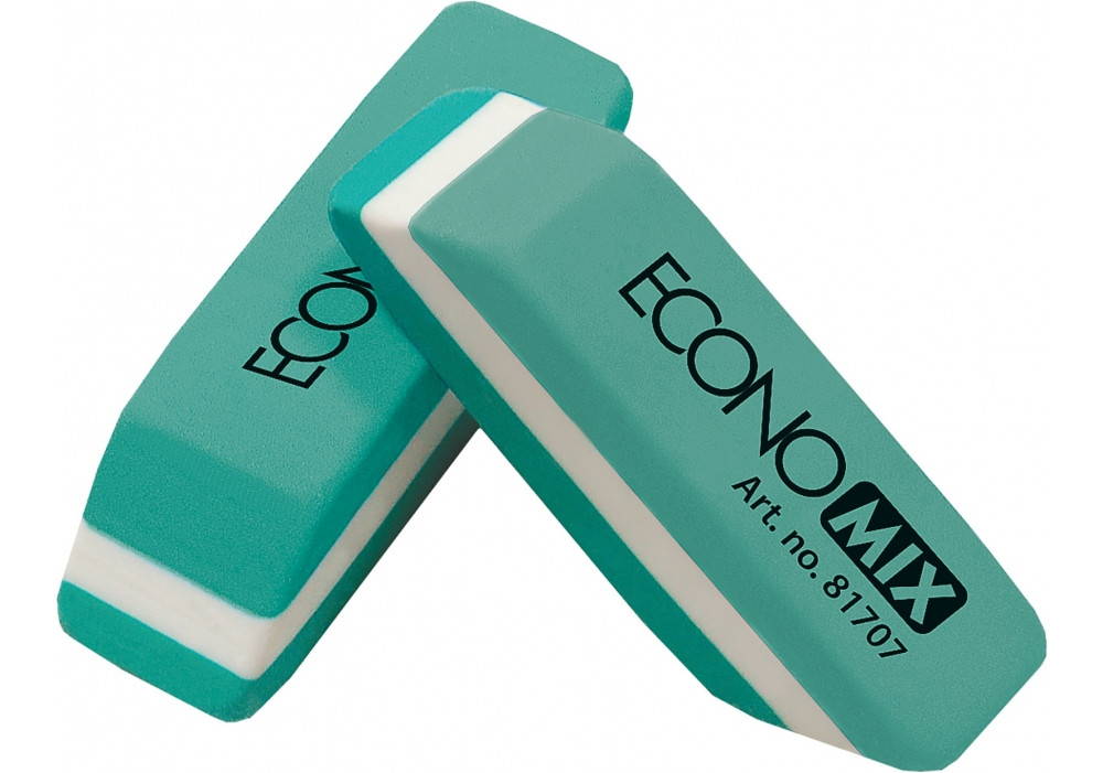 Гумка для олівця "Economix" біло-зелена №E81707(30)