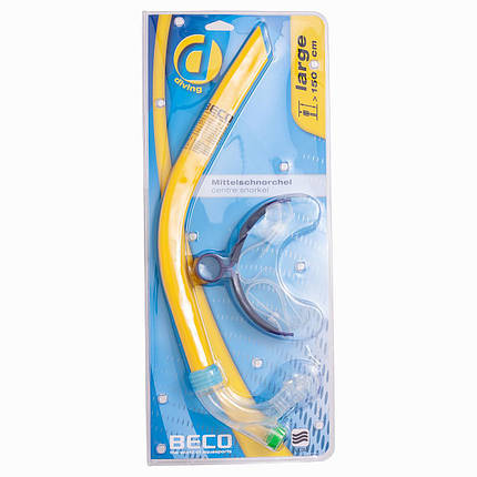 Трубка для плавання дихальна трубка для дайвінгу Beco 99019 жовта, фото 4