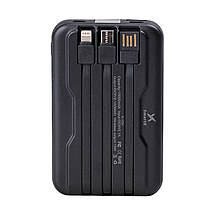 Повербанк з бездротовою зарядкою 10000 mAh 3 шнури в комплекті USB-С/USB-A/microUSB/ Lightning, фото 3