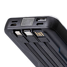 Повербанк з бездротовою зарядкою 10000 mAh 3 шнури в комплекті USB-С/USB-A/microUSB/ Lightning, фото 5