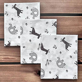 Пелюшки дитячі легкі ситцеві 3 шт. розмір 100*80 см бавовна в пологовий будинок BST Коричневий з білим