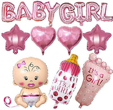 Набір з кульок на виписку Baby Girl | Рожевий, фото 1