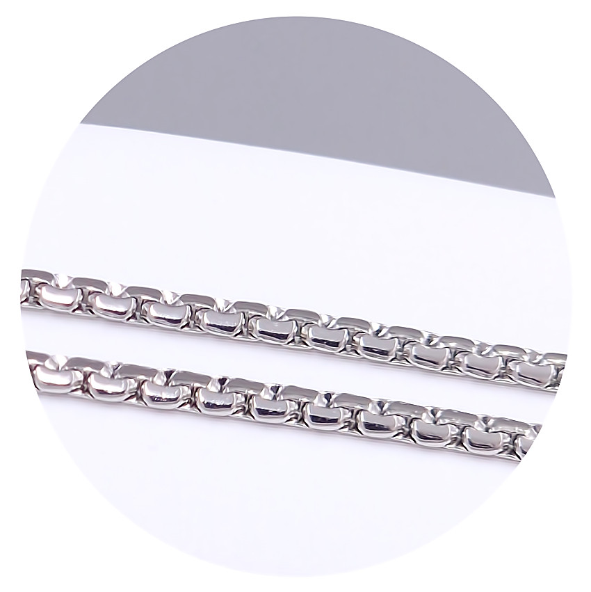 Ланцюжок Stainless Steel. Сталь. Родій. Довжина: 55 см. Ширина: 2 мм.
