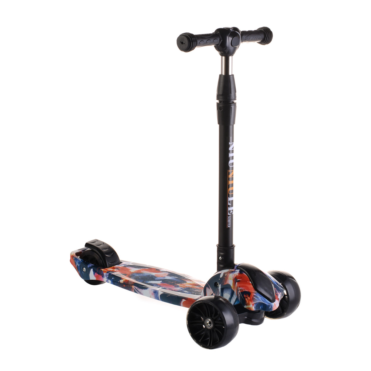 Дитячий самокат зі складною ручкою "Графіті" , колеса PU, що світяться, 3+ 316T LS-012804, фото 1
