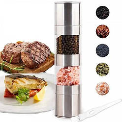 Ручний млин 2 в 1 для солі та перцю з регулятором помелу XL-553, Механічний млин для спецій LS-013149