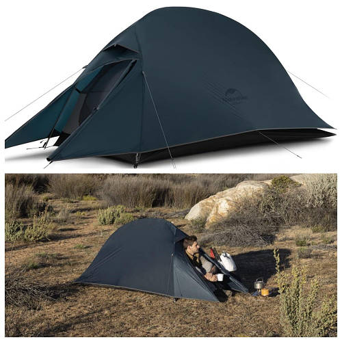 Легкая одноместная палатка Naturehike Cloud Up 1, Dark Blue (NH18T010-T ...