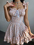 Коротке квіткове плаття з корсетним верхом і бретелями з рюшами (р. S, M) 66035751Е, фото 2