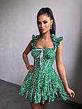 Коротке квіткове плаття з корсетним верхом і бретелями з рюшами (р. S, M) 66035751Е, фото 3