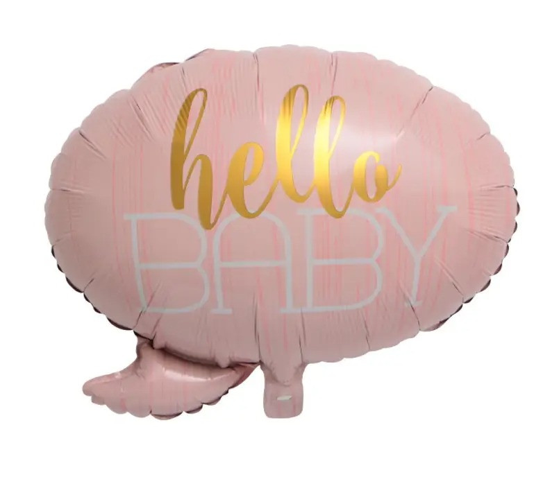 Фольгована кулька Облачко Hello Baby 57x52 (29") | Рожевий