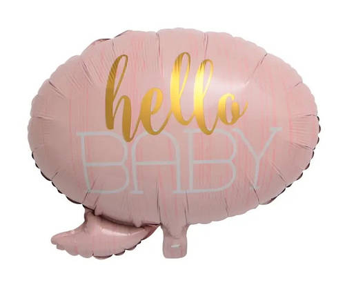 Фольгована кулька Облачко Hello Baby 57x52 (29") | Рожевий, фото 1