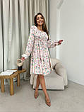 Ніжна жіноча сукня міді з гумкою по грудях Тканина софт Розмір 42-44, 46-48, 50-52, фото 5