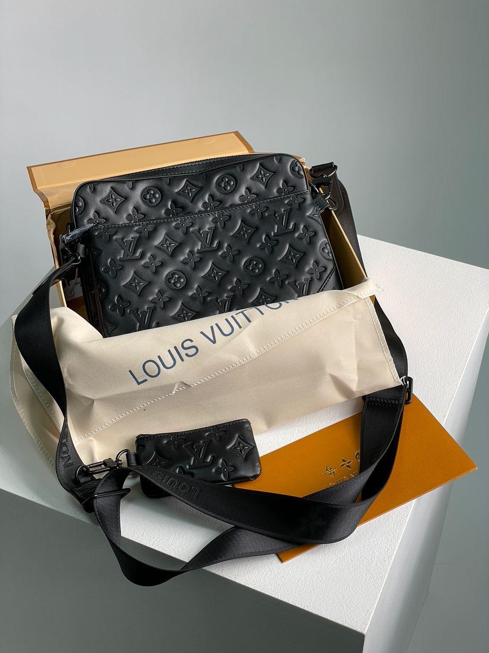 Сумка-месенджер Louis Vuitton 3 в 1 чорний monogram - у комплекті клатч і гаманець