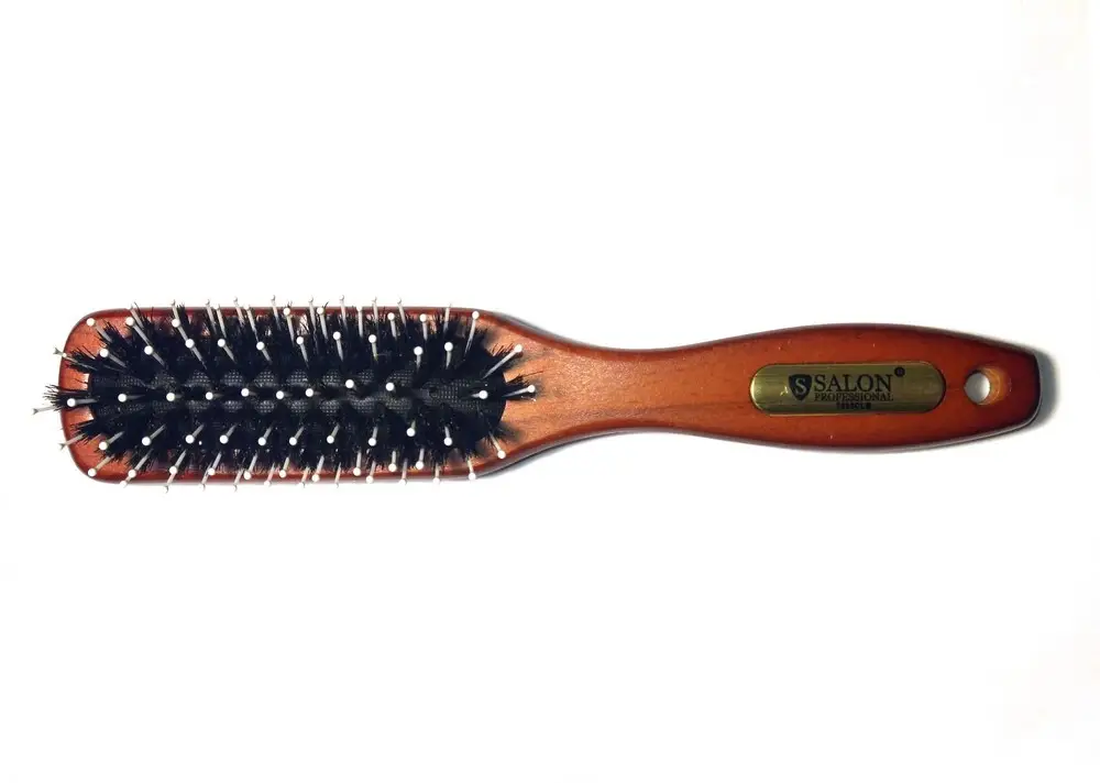 Щітка масажна дерев'яна 7698 CLB Salon Professional з комбінованою щетиною