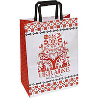 Пакет подарунковий крафт-папір 25х15х34 см Ukraine fabulous country