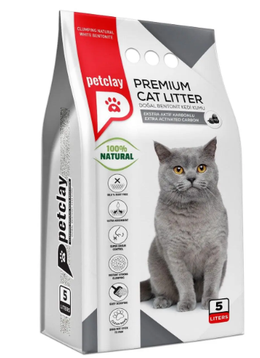 PETCLAY бентонітовий наповнювач екстра вугілля 5л
