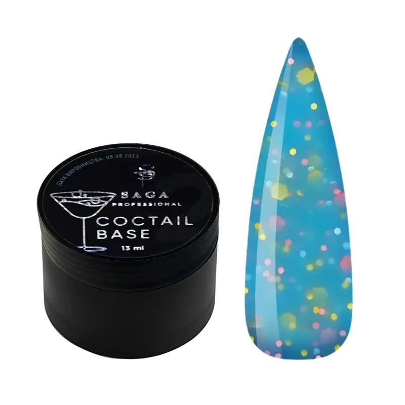 SAGA Coctail Base №01 блакитна з пластівцями, 13 мл, фото 1