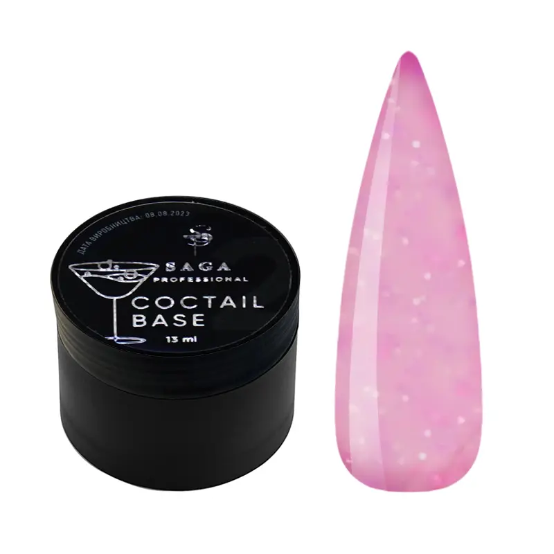 SAGA Coctail Base №03 світло-рожева з пластівцями, 13 мл, фото 1