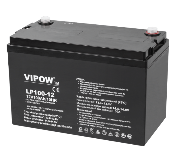 Аккумулятор гелевый VIPOW 12V 100Ah (BAT0225)