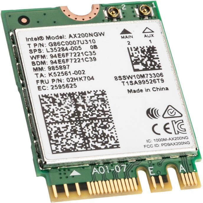 Wi-fi+BT модуль M.2 Intel Wi-Fi 6 AX200 AX200NGW 802.11 b, g, n, ac, 2.4 Gbps 2,4 GHz/5 GHz!