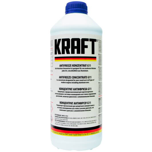 KRAFT G11 зелений, 1,5 л (KF118) концентрат антифризу, фото 1