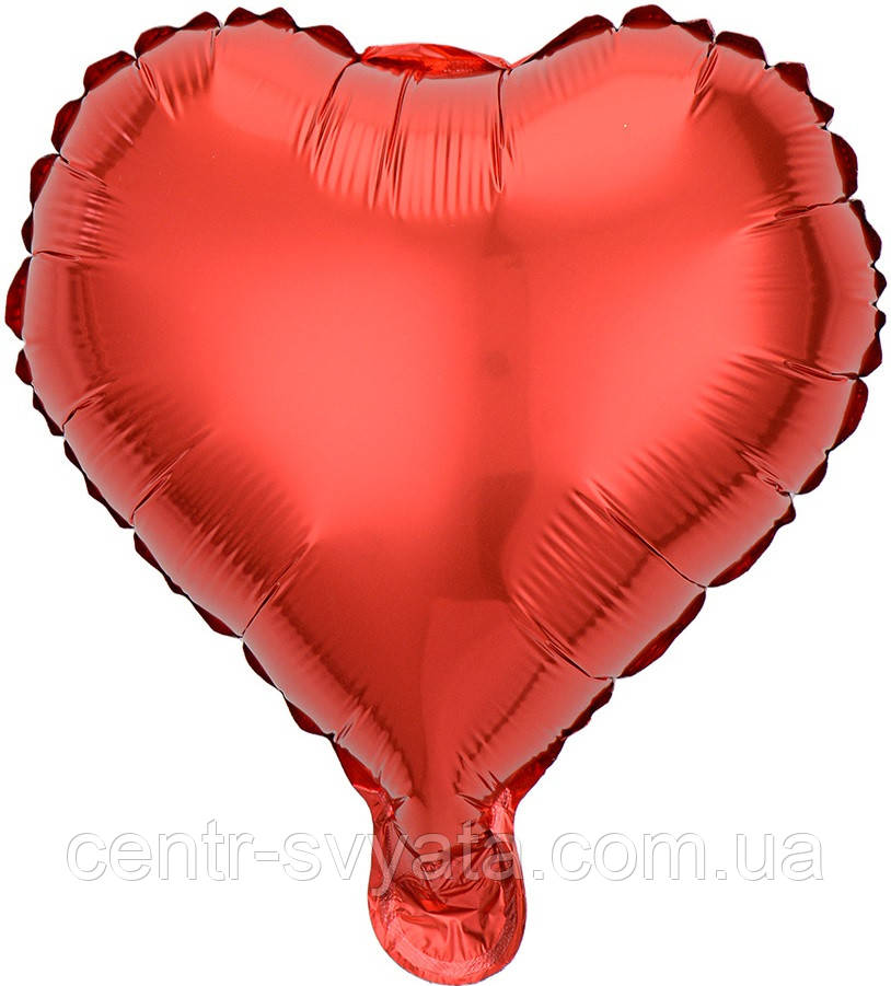Фольгована кулька КНР 10"(25 см) Серце металік червоне