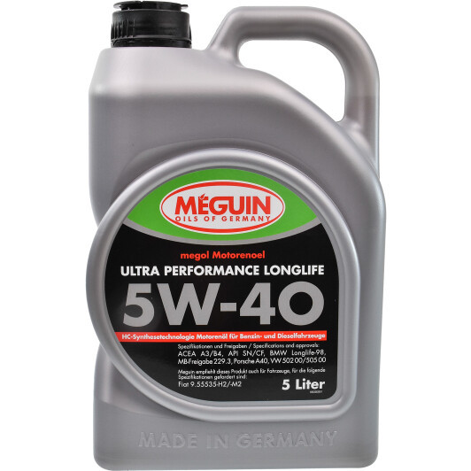 Meguin Ultra Performance Longlife 5W-40, 5 л (6328) моторна олива, фото 1
