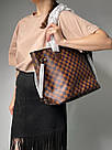 Жіноча сумка Луї Віттон коричнева Louis Vuitton Brown Neverfull MM Damier Ebene, фото 5