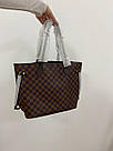 Жіноча сумка Луї Віттон коричнева Louis Vuitton Brown Neverfull MM Damier Ebene, фото 7