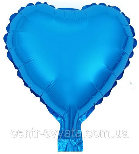 Фольгована кулька КНР 10"(25 см) Серце синє