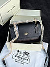Жіноча сумка Коуч чорна Coach Black Mini Klare Crossbody in Signature, фото 4