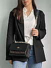 Жіноча сумка Коуч чорна Coach Black Mini Klare Crossbody in Signature, фото 6
