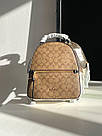 Жіночий рюкзак Коуч бежевий Coach Beige Jordyn Backpack in Signature Canvas, фото 7