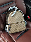 Жіночий рюкзак Коуч бежевий Coach Beige Jordyn Backpack in Signature Canvas, фото 9