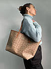Жіноча сумка Коуч бежева Coach Beige Reversible Signature City, фото 5